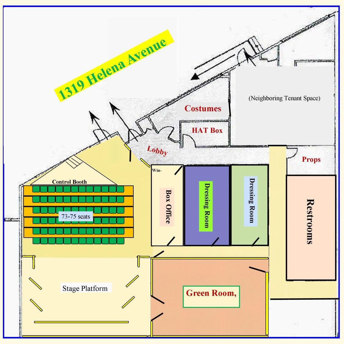 The floor plan of the new Helena Avenue Theatre.